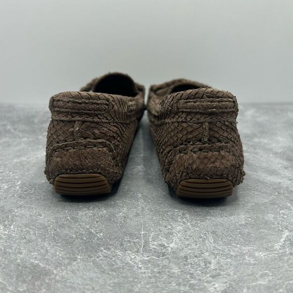 Massimo Dutti Brown Slip On Driving Loafer Size EUR 38 Textured Bow Trim - Picture 6 of 13